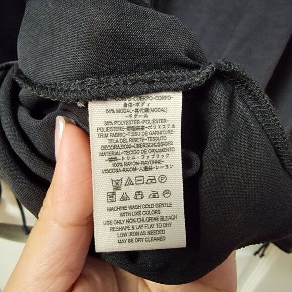 Free People Ruched Black Top S - Picture 8 of 8